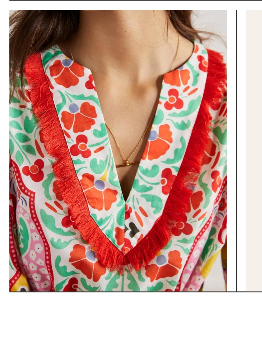 Boden Trim Detail Kaftan Maxi Dress. Size M - Picture 3 of 5